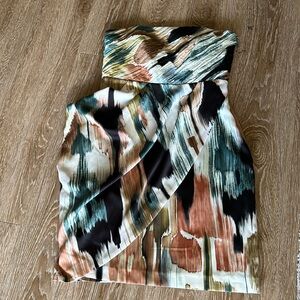 Multi color abstract print Ann Taylor mini dress - size 2P